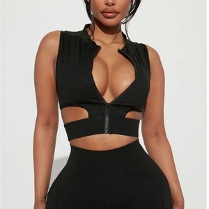 Sheer back sexy black sports bra